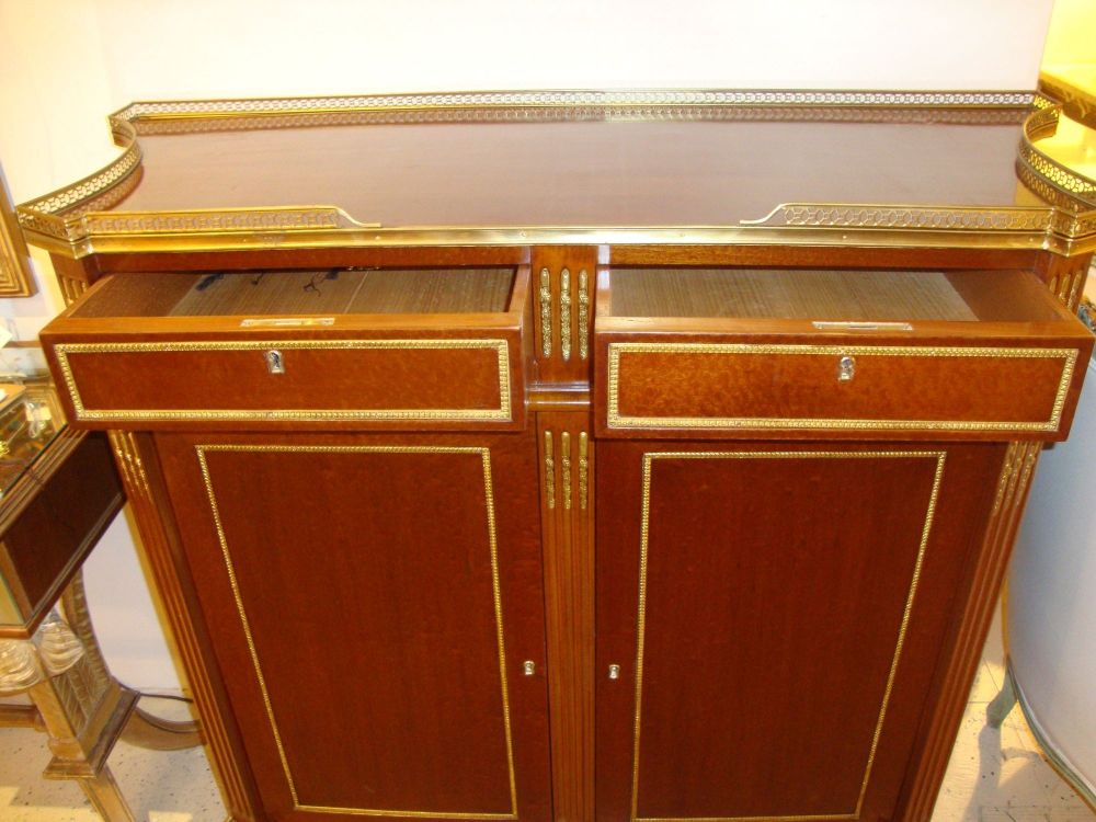 Pair of Maison Jansen Russian Neoclassical Style Cabinets