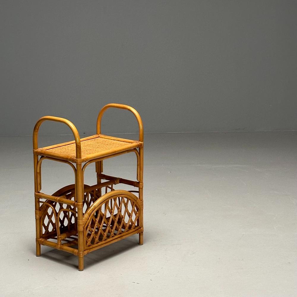 Swedish Mid-Century Modern, Magazine Rack, Bamboo, Rattan, Sweden, 1960s