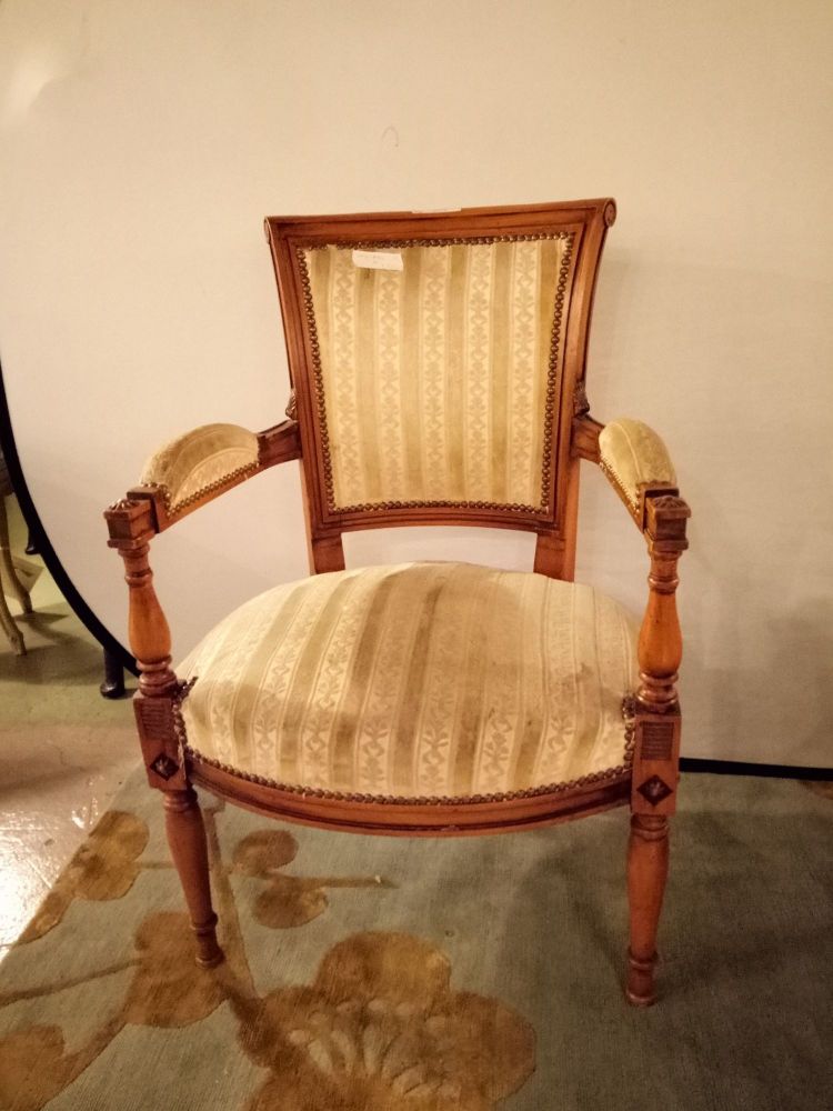 Pair of Louis XVI Style Armchairs Manner of Jansen