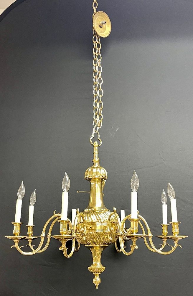 Bronze Georgian Style Chandelier having Eight Lights