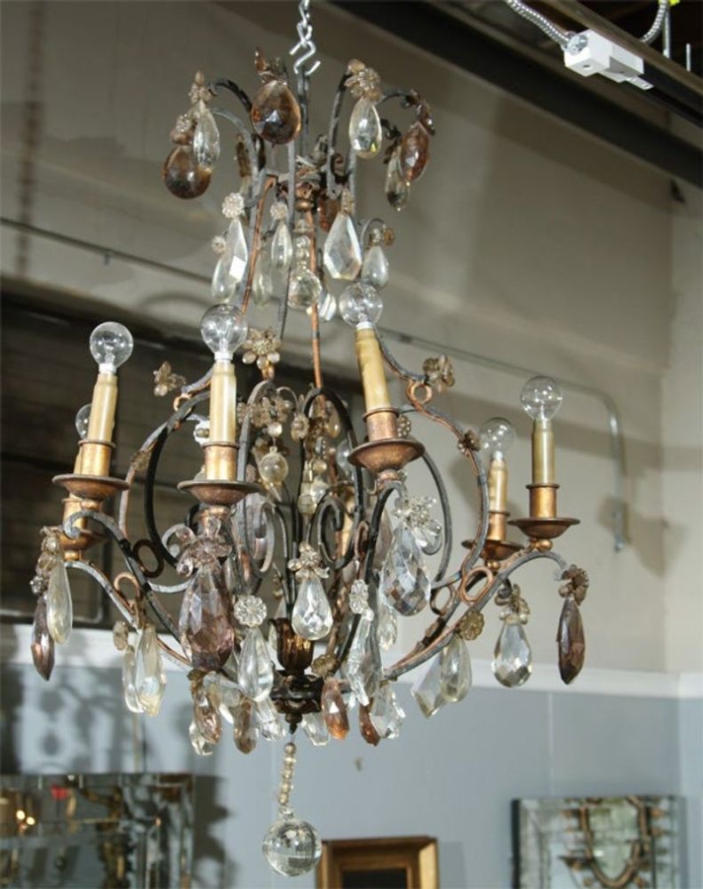 Maison Jansen Bronze and Crystal Chandelier