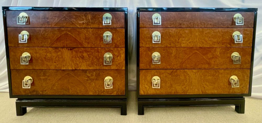 Pair of Mid-Century Modern Commodes, Chests by Renzo Rutili for John Stuart