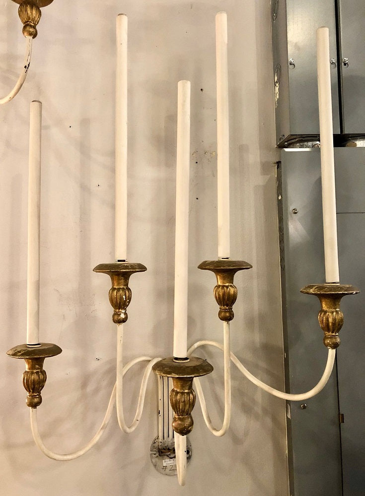 Pair of Hollywood Regency Maison Jansen Wall Sconces