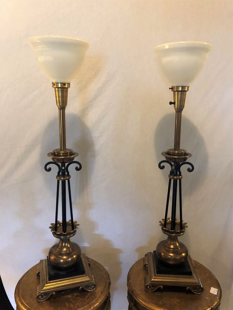 Vintage Pair of Hollywood deals Regency Brass Stiffel Table Lamps Stiffel?