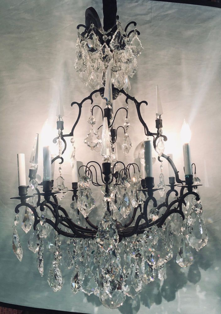 Versailles Chandelier with Swarovski Strass and Crystal Pendants