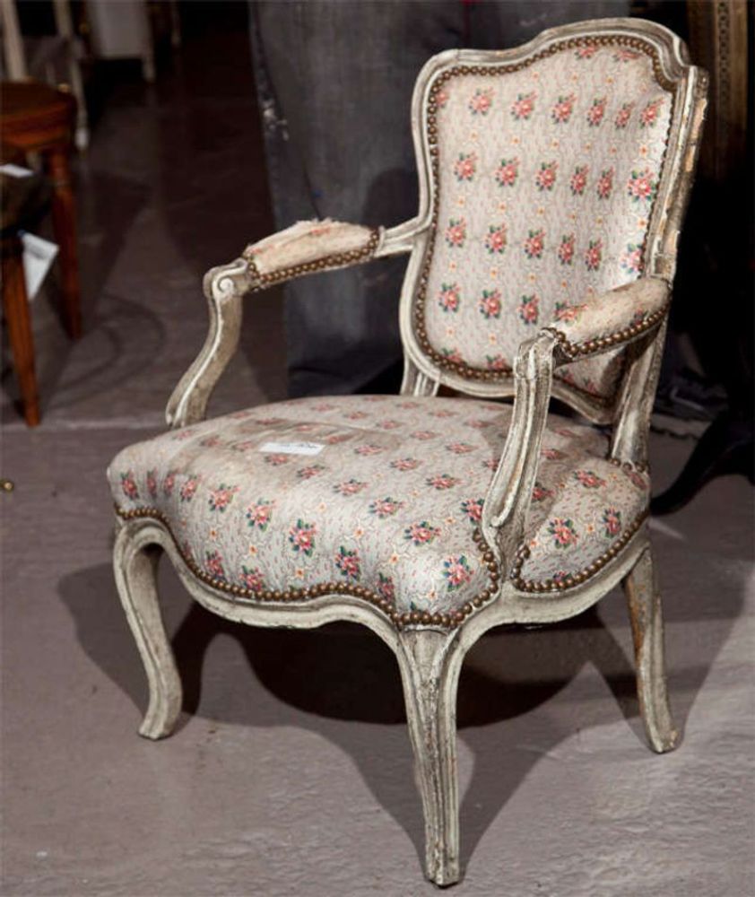 French, Painted Louis XIV Style Childs or Doll Armchair by Jansen