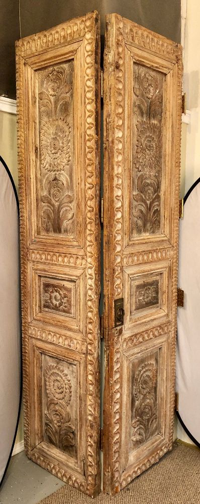 Pair of 19th Century Monumental Folk Art Doorways Mounted as Room Divider