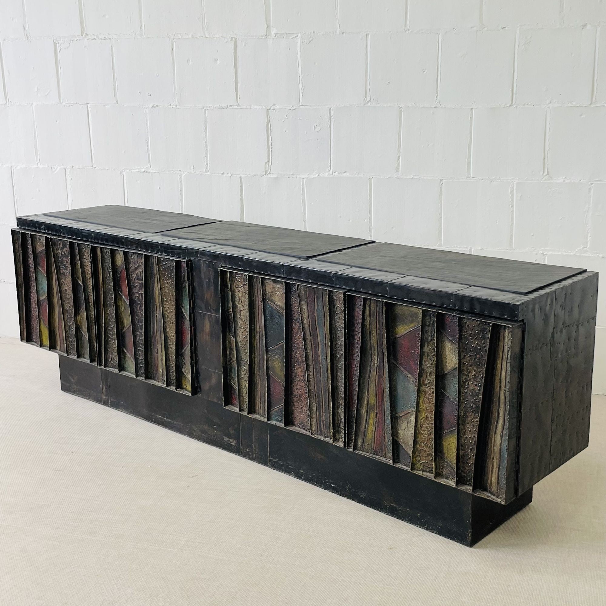 Paul Evans, Brutalist Mid-Century Modern, Monumental 'Deep Relief' Sideboard, USA, 1968