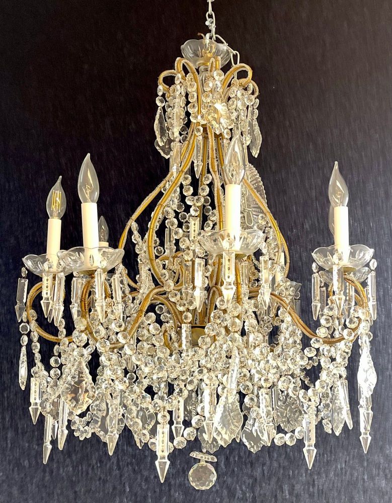 James Moder Crystal Venetian Style Chandelier