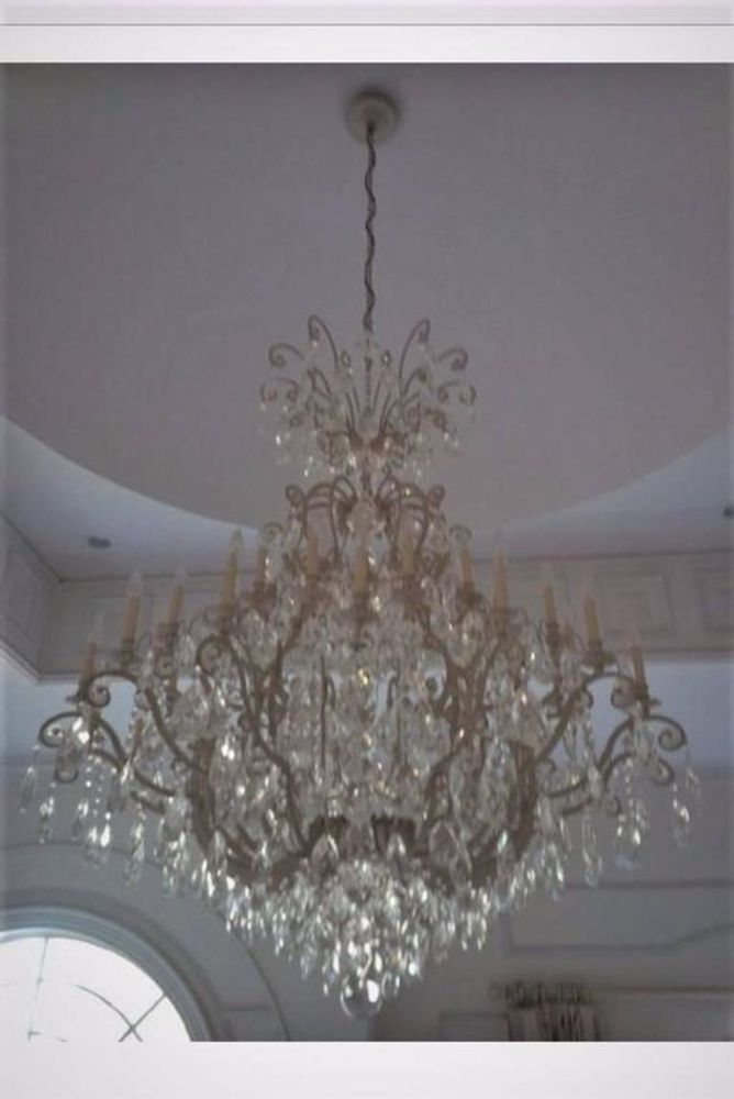 Palatial Silver Distressed Rustic Metal Chandelier by Schonbek