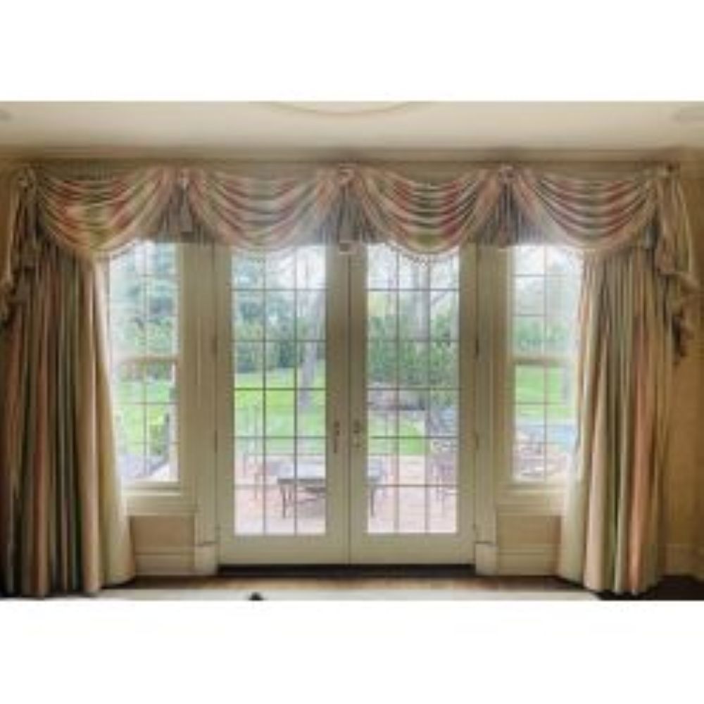 Scalamandre Window Treatments, Curtains, Drapery Rainbow Stripe, Fringed, Lined