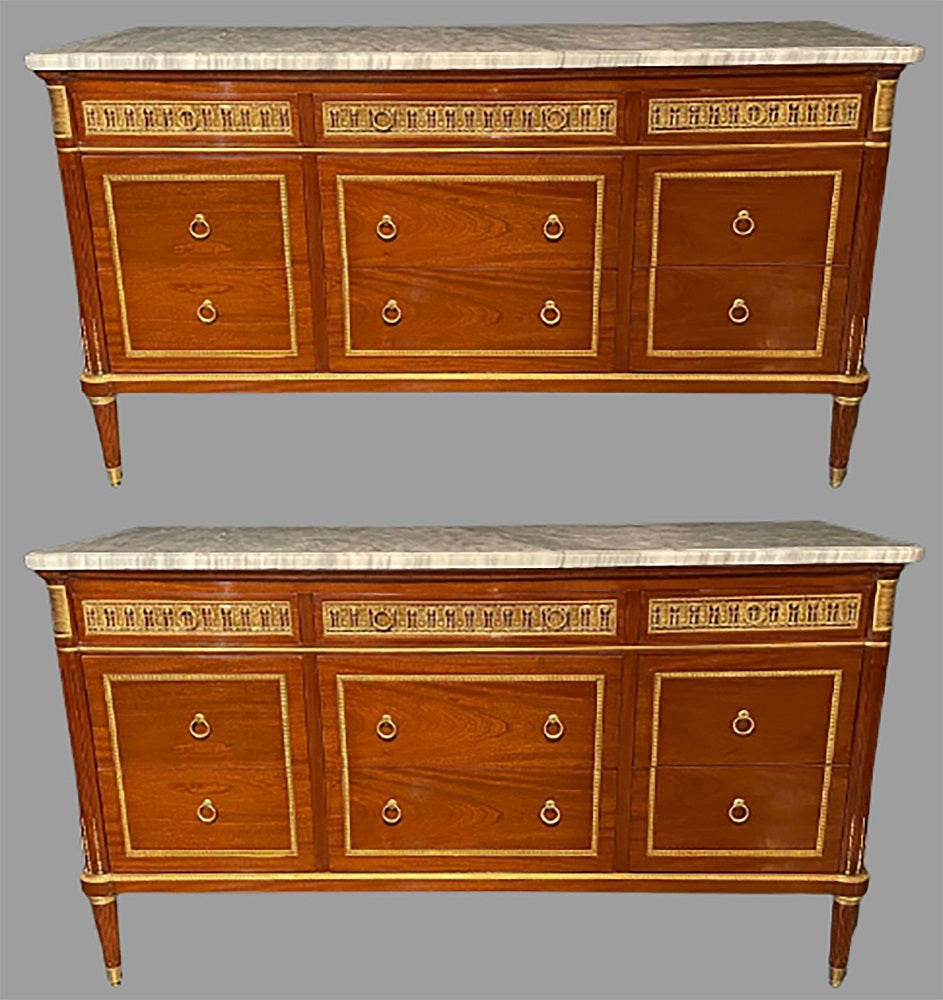 Pair of Monumental French Commodes in the Manner of Maison Jansen