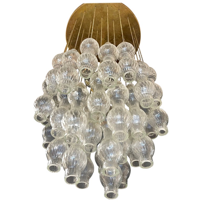 Italian Mid-Century Modern Glass Chandelier