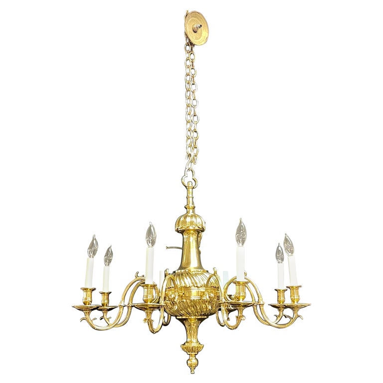 Bronze Georgian Style Chandelier having Eight Lights