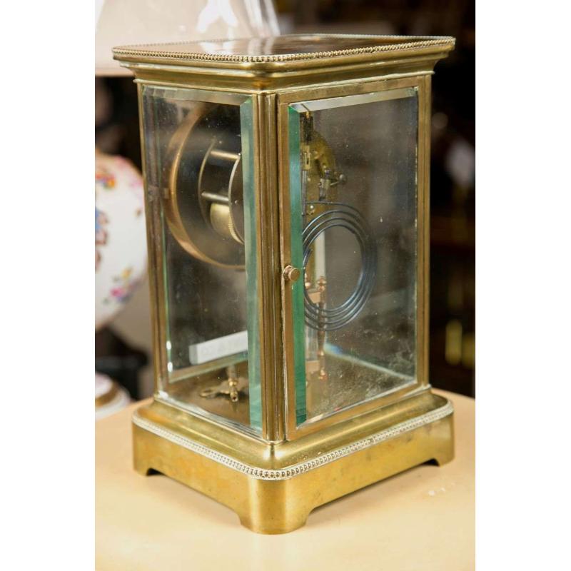 Tiffany & Co, Carriage Clock, Brass, Glass, France, 1930s