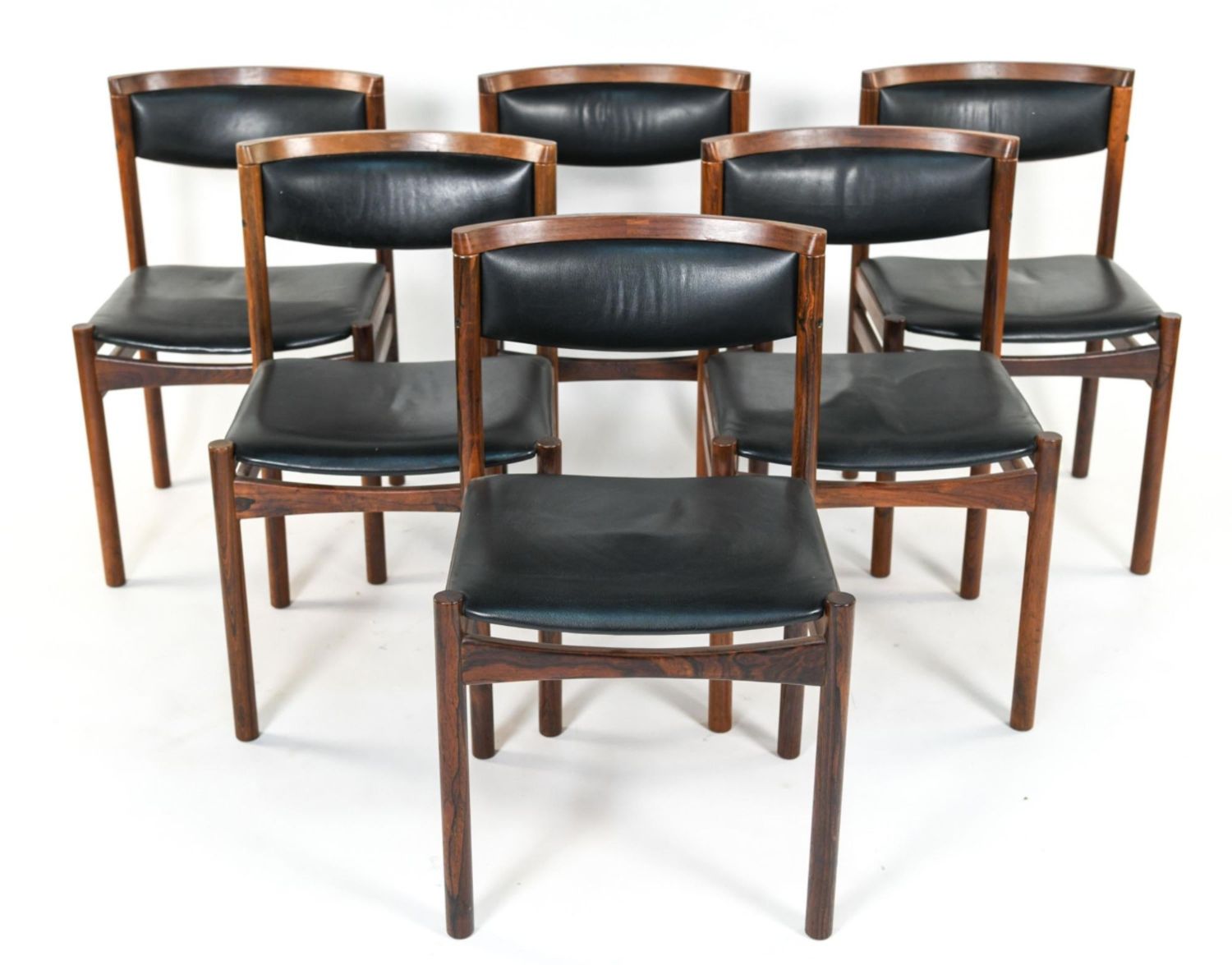 Six Mid-Century Modern Danish Dining Chairs, Soro Stolefabrik Denmark, Rosewood