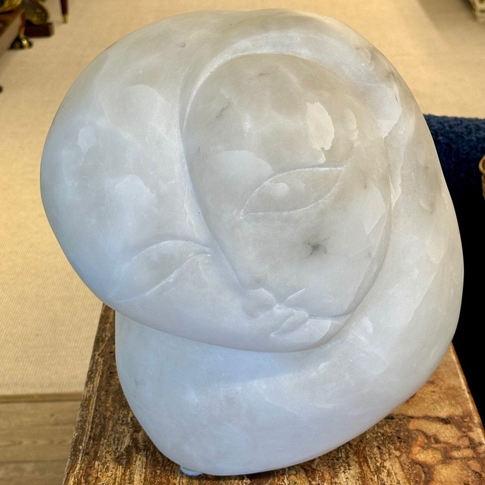 Contemporary Figural Marble Bust Depicting Heart Shaped Face Signed Forma