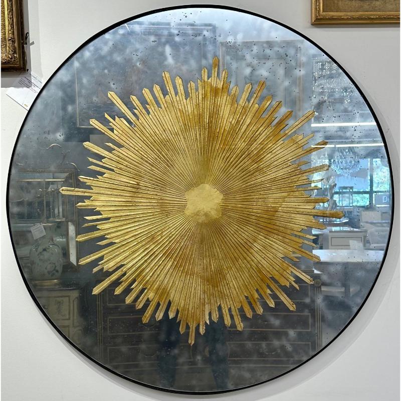 Contemporary, Hollywood Regency Style, Sunburst Mirrors, Distressed Glass, 2024