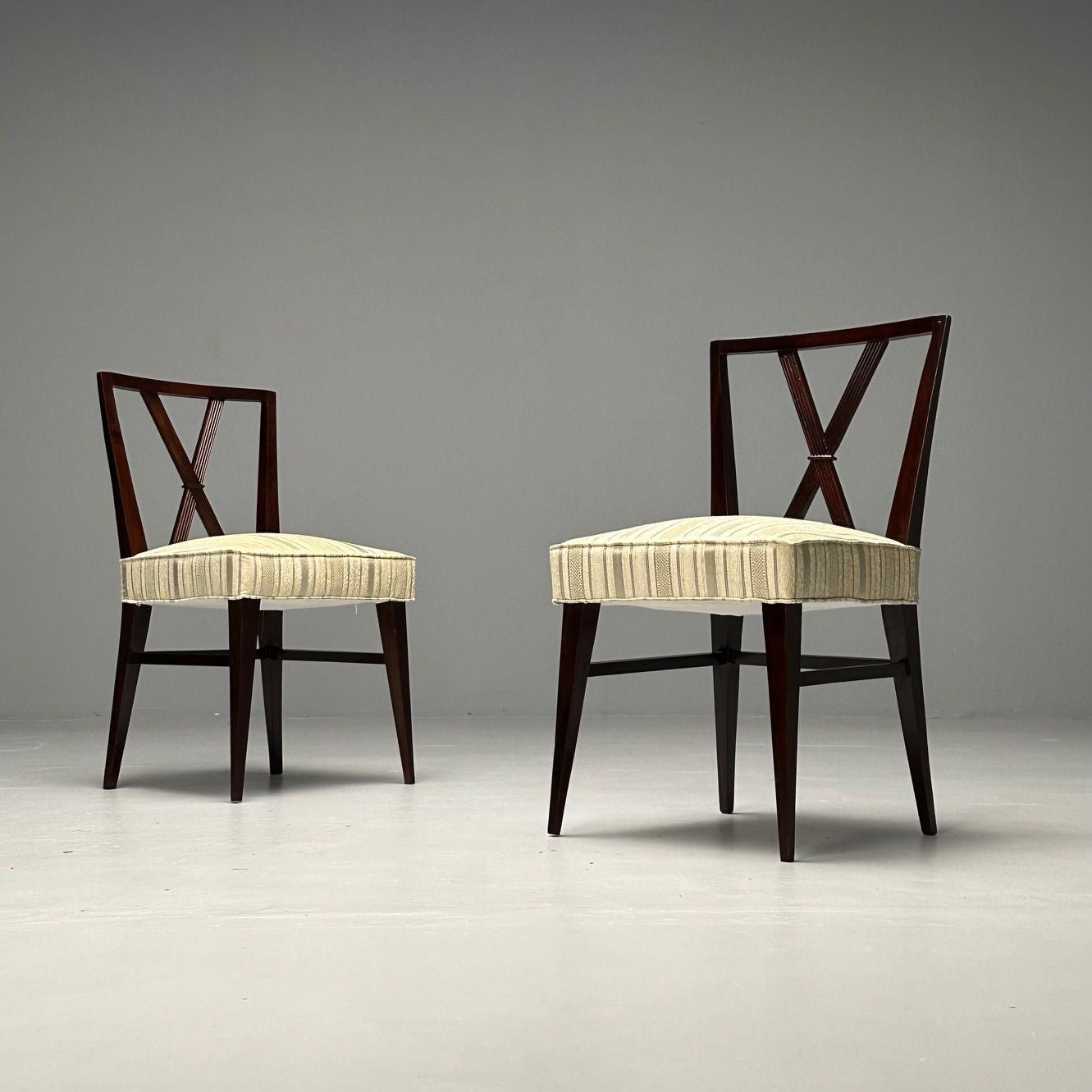 Tommi Parzinger Attrib., Mid-Century Modern, Twelve Dining Chairs, 1960s