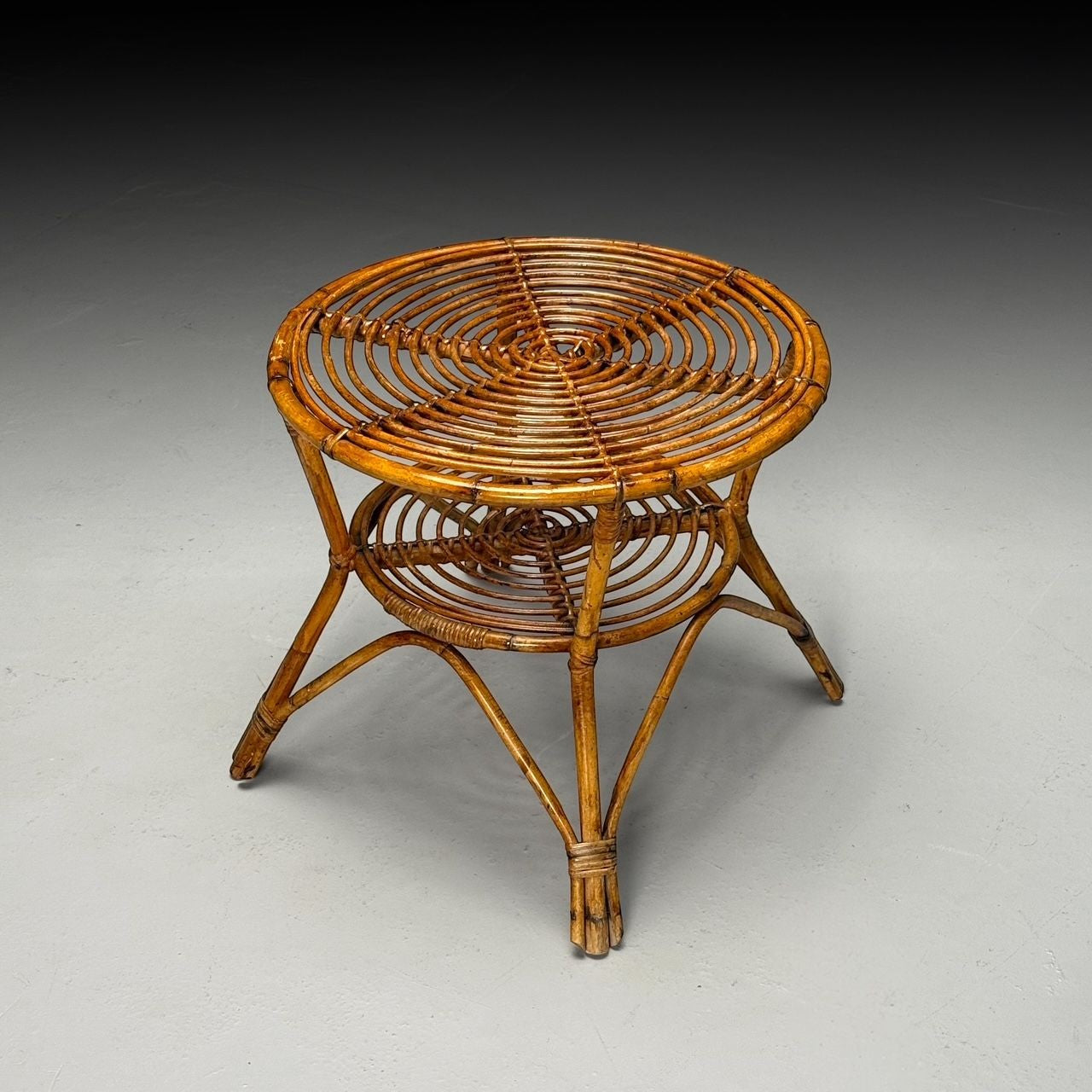 Italian Mid-Century Modern, Occasional Table, Rattan, Bamboo, Italy, 1960s