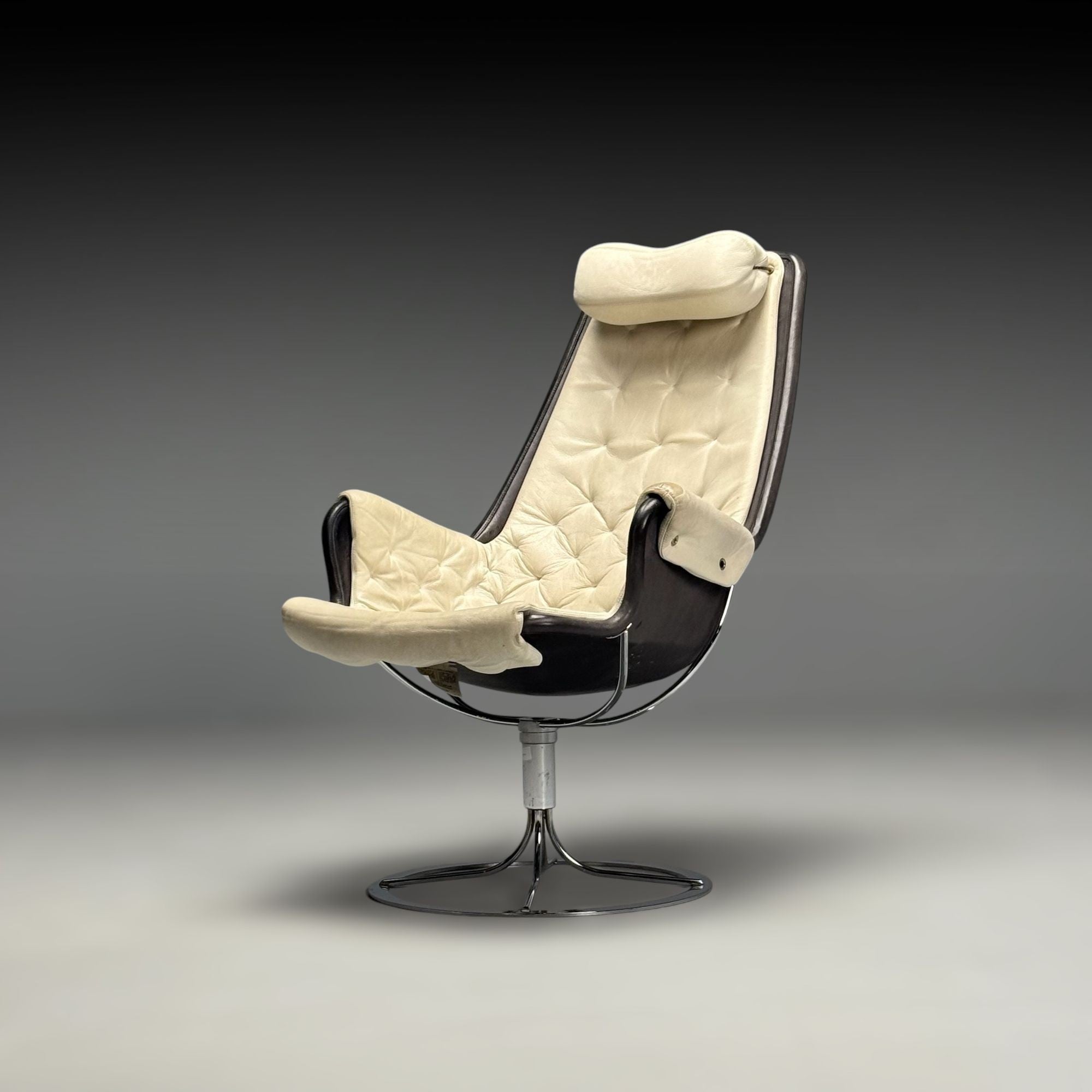 Bruno Mathsson, Dux, Mid-Century Modern, Jetson Swivel Chair, White Leather