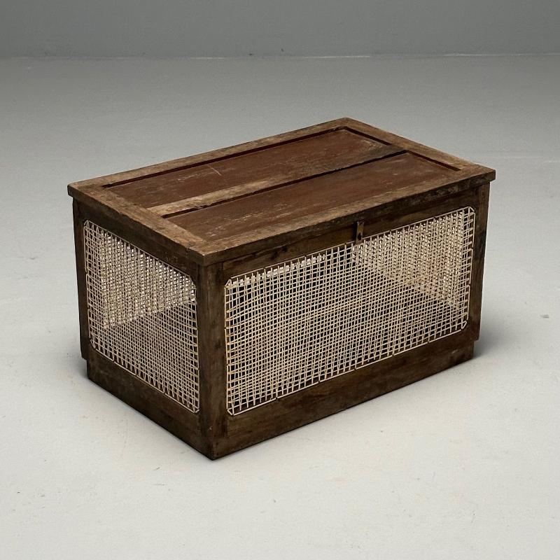 Pierre Jeanneret, French Mid-Century Modern Storage Chest, Cane, Teak, Chandigarh