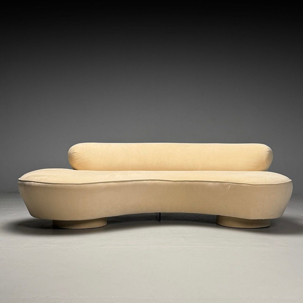 Vladimir Kagan, Directional, Mid-Century Modern, Serpentine Cloud Sofa, Velvet