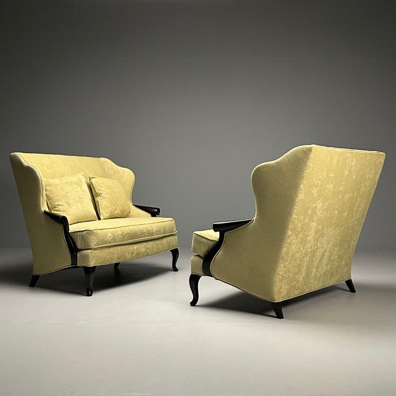 Christopher Guy, Contemporary, Sofas, Celadon Velvet, Mahogany, USA, 2010s