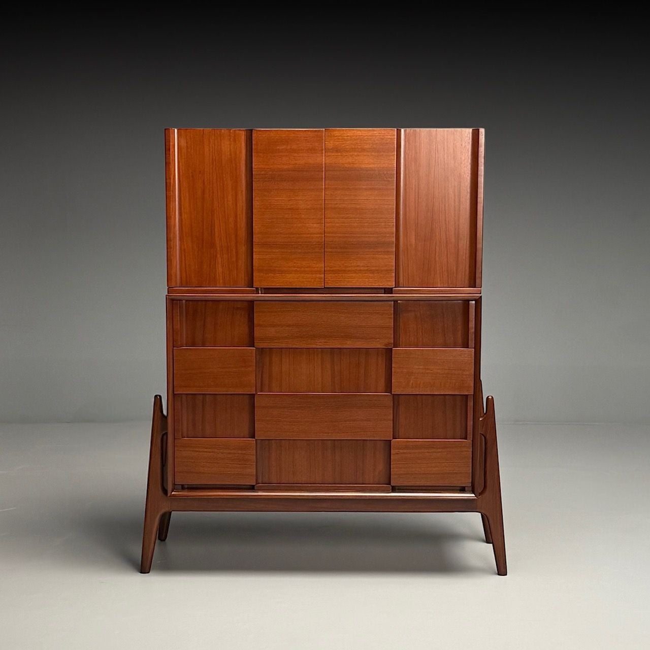 Jorgen Clausen, Danish Mid-Century Modern, Sculptural Highboy, Teak, 1960s