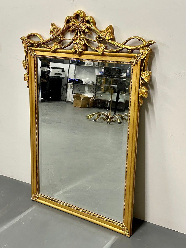 Water Gilt Wood Wall, Pier or Console Mirror, Carved, Regency Style