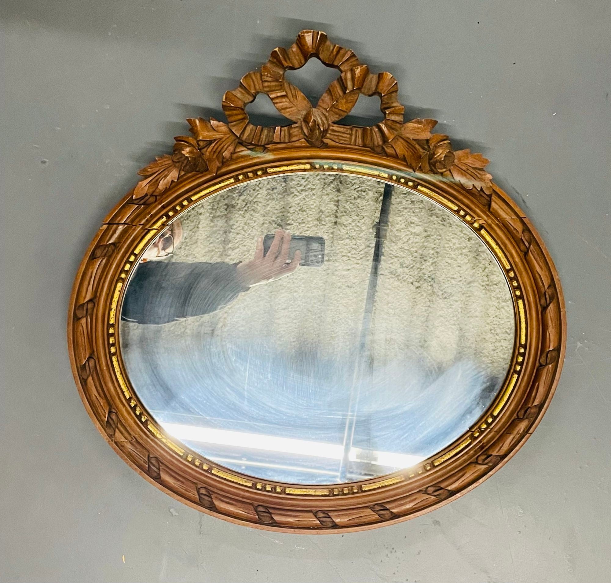 Louis XVI Style Gilt Wood Wall or Console Mirror