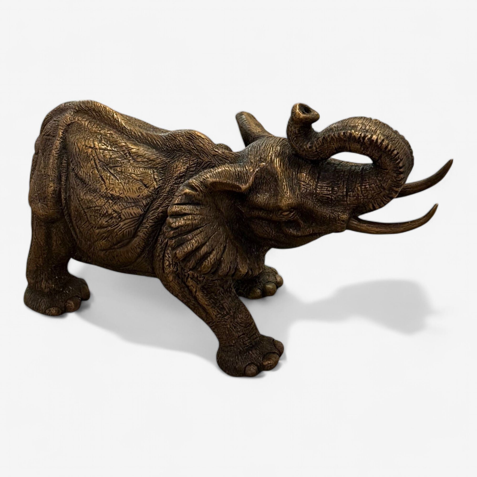 Modern African Elephant Sculpture, Hot Cast Bronze, American, 21st C.