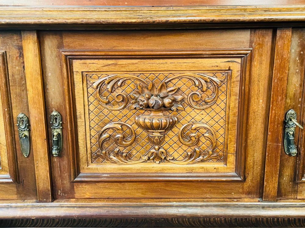 R. J. Horner Victorian Sideboard, Full Griffins, Figural, 1880s, Refinished