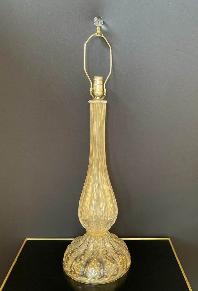 Large Italian Murano Glass Table Lamp, Mid-Century Modern, Barovier Toso Style