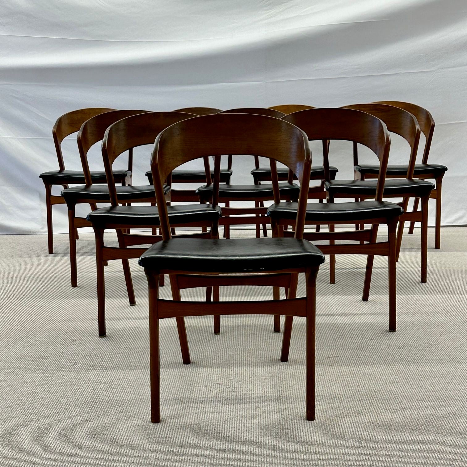 Set of Ten Kai Kristiansen Style Mid-Century Modern Dining / Side Chairs, Danish