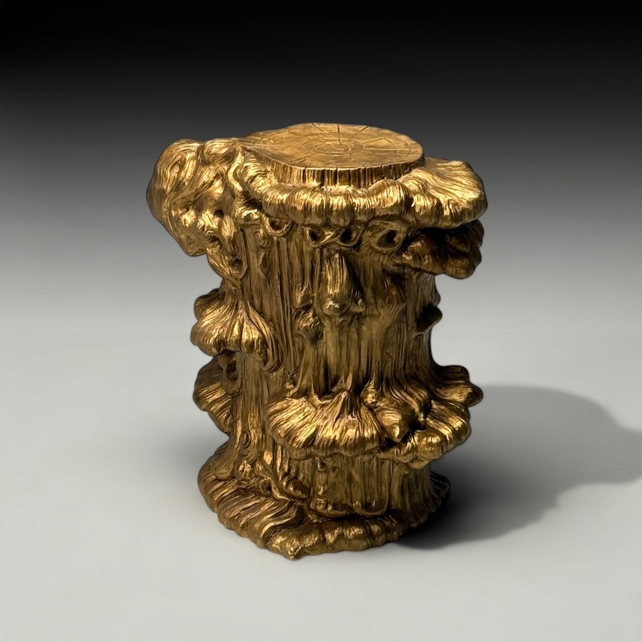 Modern Tree Trunk Sculptural Side Table, Cast Bronze, American, 21st C.