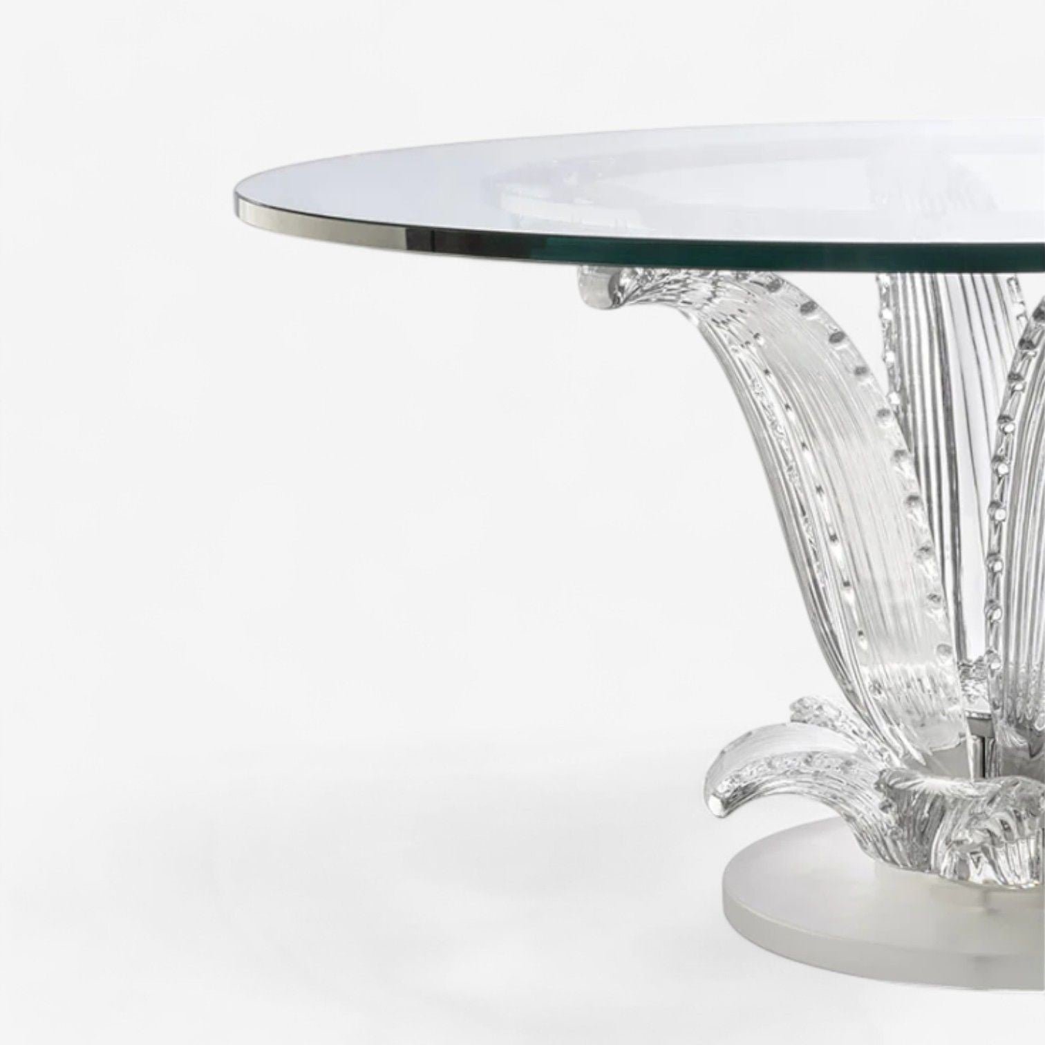 Lalique, Modern Cactus Center Table, Clear Crystal, 72" Glass, France, 1984