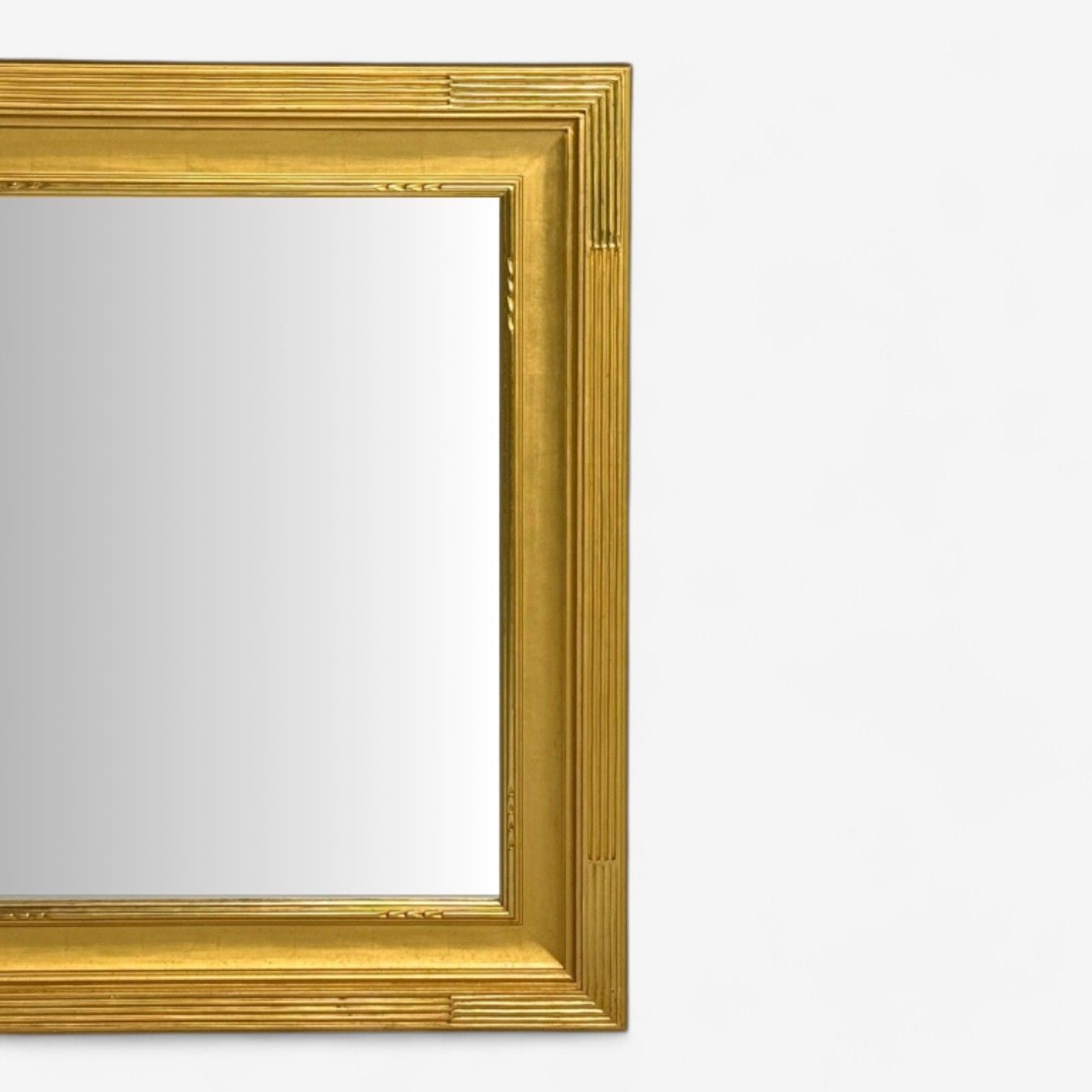 Hollywood Regency, Custom Rectangular Mirror, Carved Giltwood, Water Gilt, Mirror, USA, 21st C.