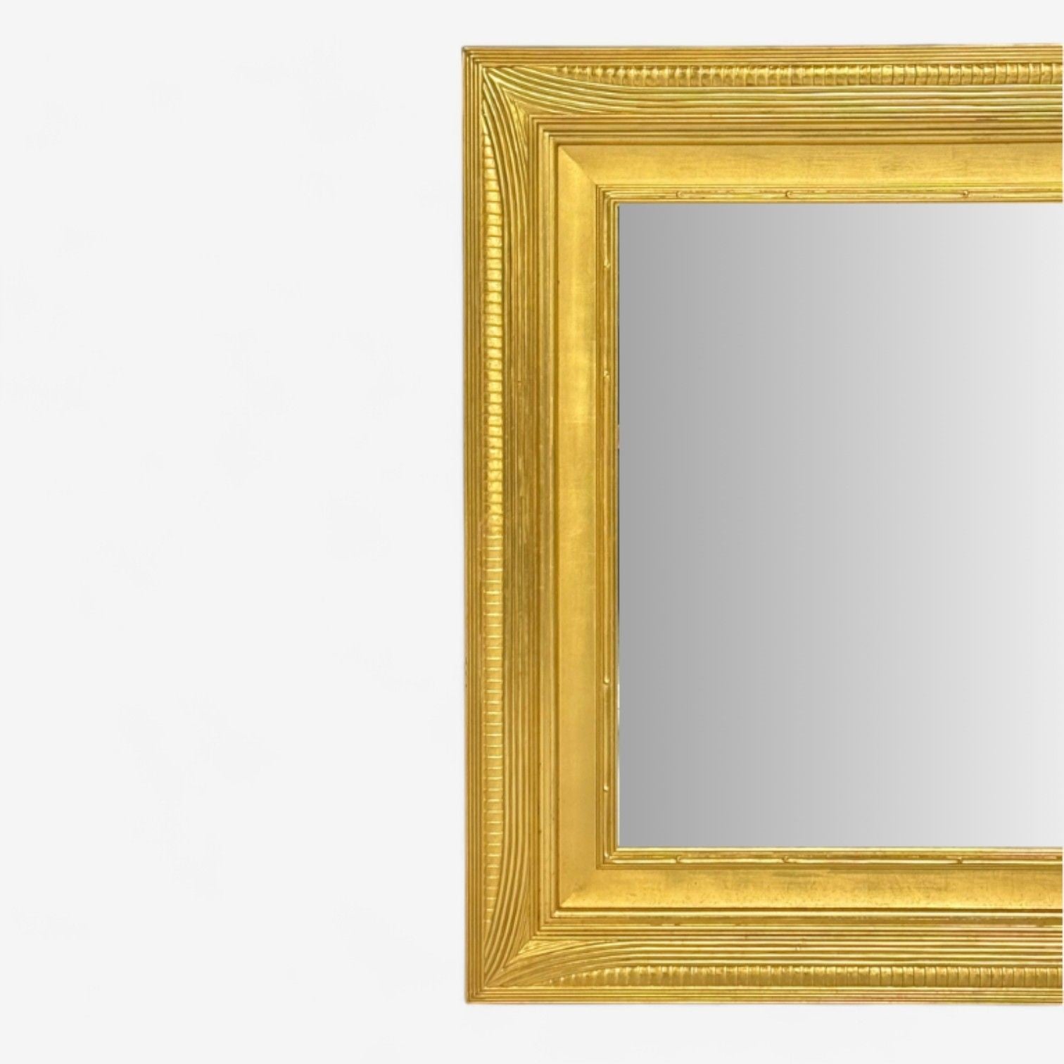 Hollywood Regency, Custom Giltwood Mirror, Water Gilt, Glass, USA, 21st C.