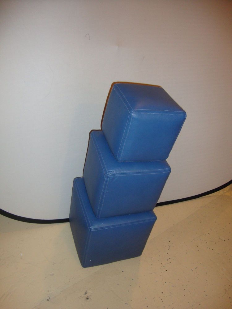 Dakota Jackson Group of Three Leather Cubes- Seats