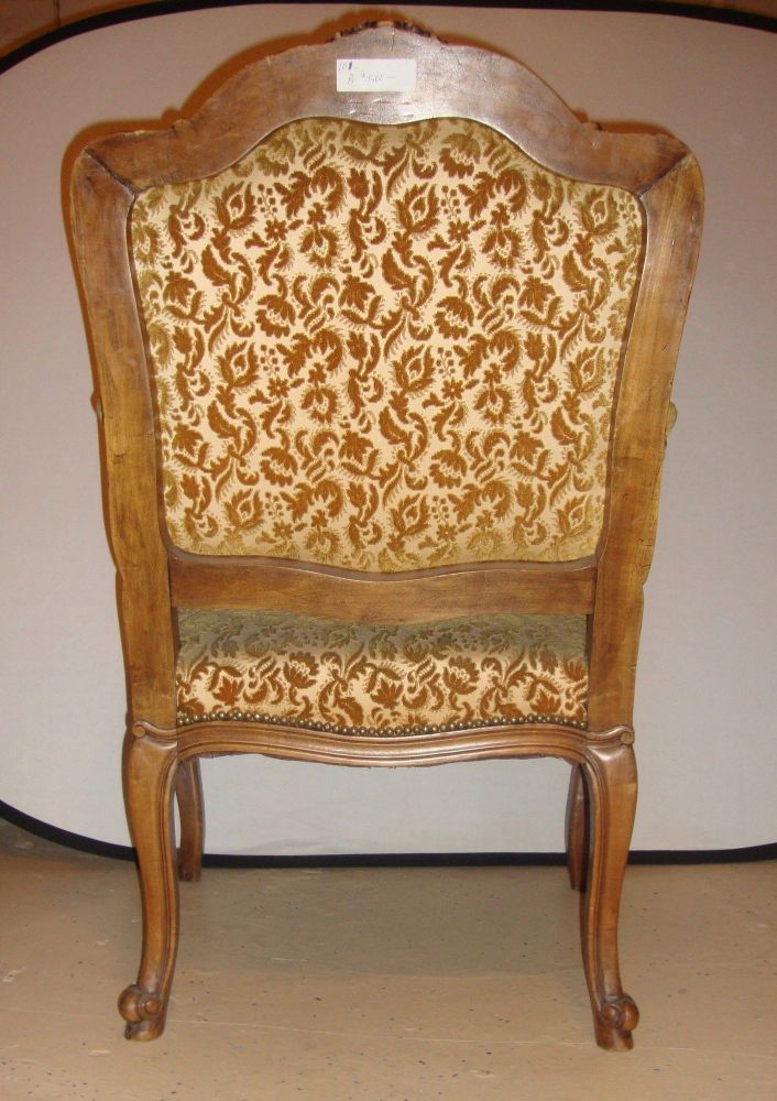 Pair of Rococo Craved Louis XV Style Armchairs