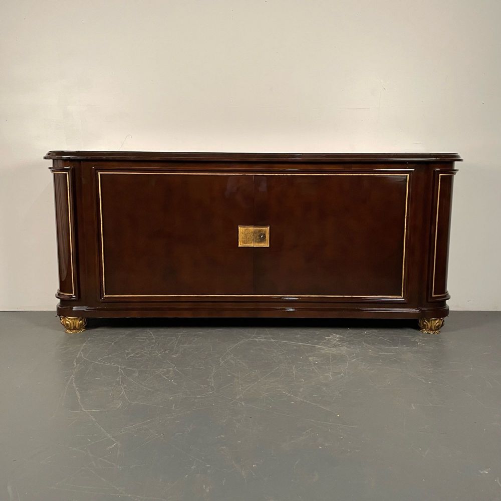 French Art Deco Sideboard by Rene Drouet, Signed Refinished Modern Cabinet