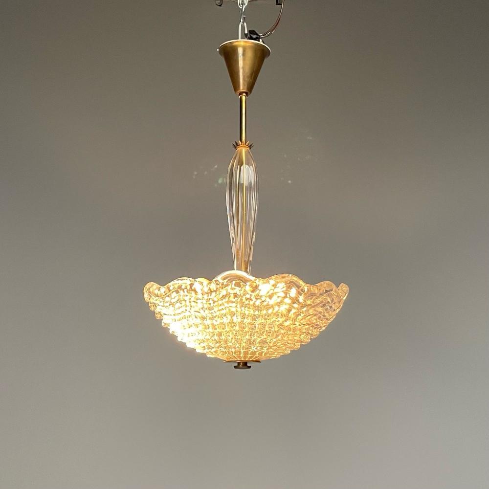 Carl Fagerlund, Orrefors, Swedish Mid-Century Modern, Chandelier, Glass, 1940s