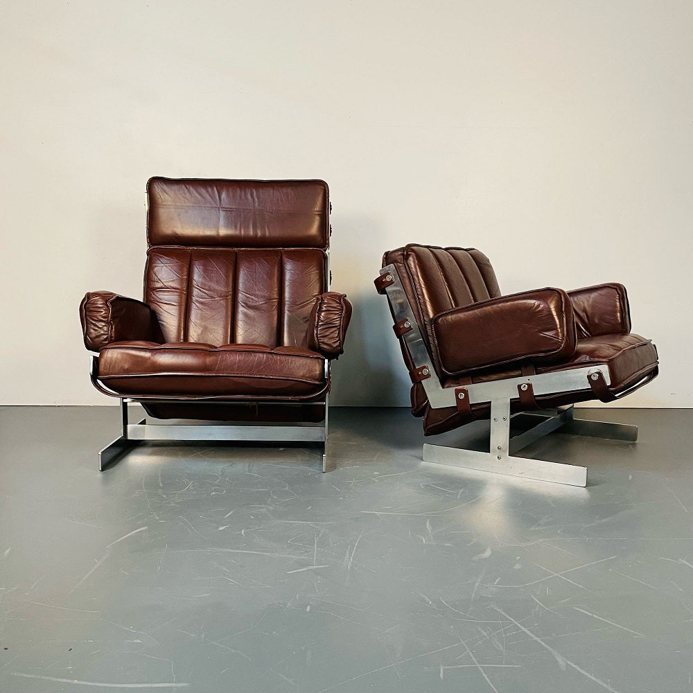 Pair of Swedish Mid-Century Modern Lounge / Club Chairs by Arne Norell, 1960s