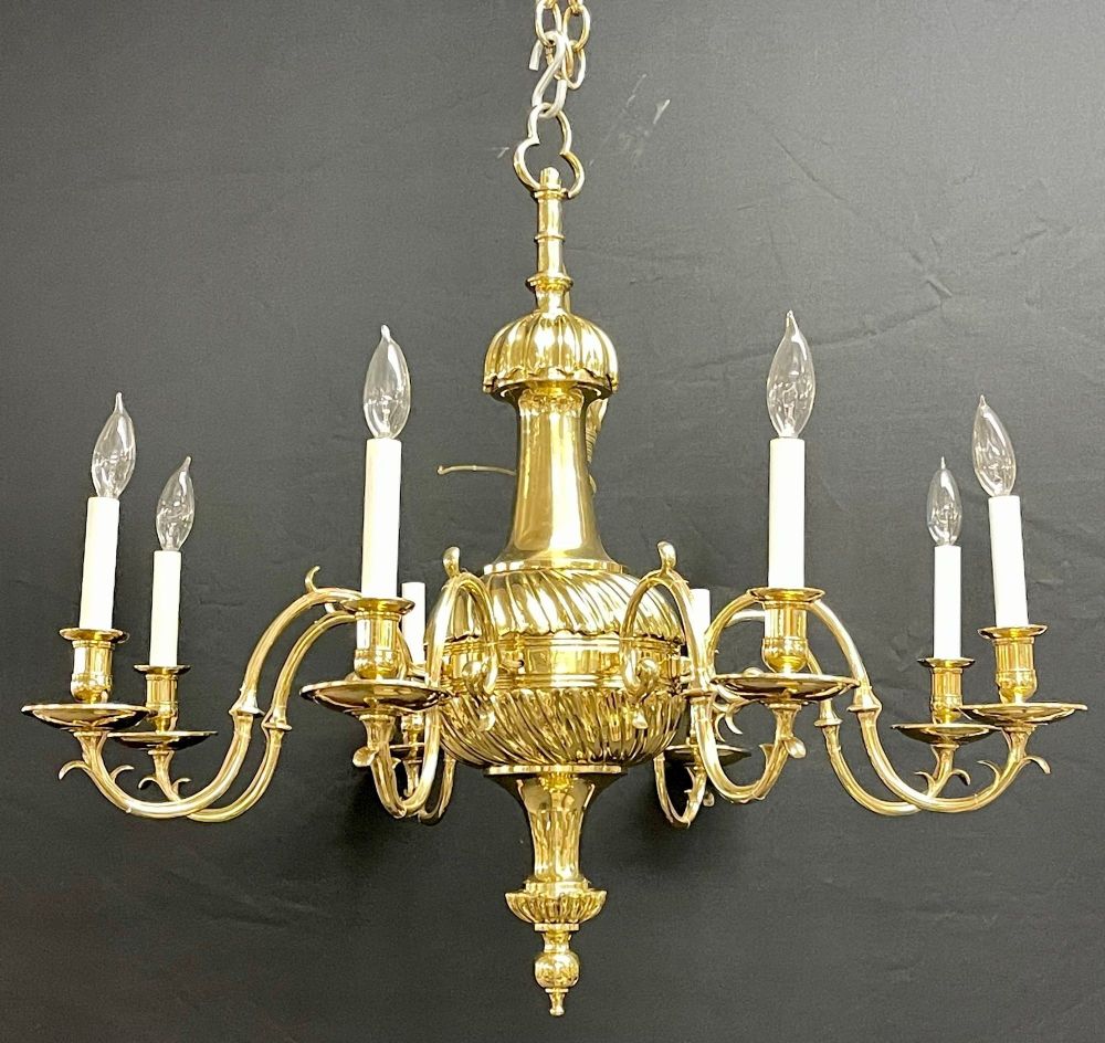 Bronze Georgian Style Chandelier having Eight Lights