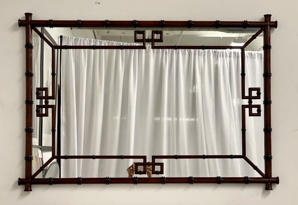 Faux Bamboo Metal Wall, Console Mirror, Can Hang Either Way