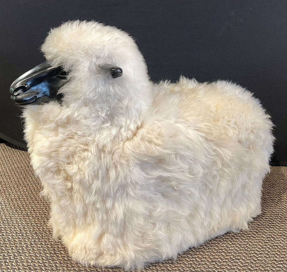 Modern François-Xavier Lalanne Style Large Wool / Resin Sheep