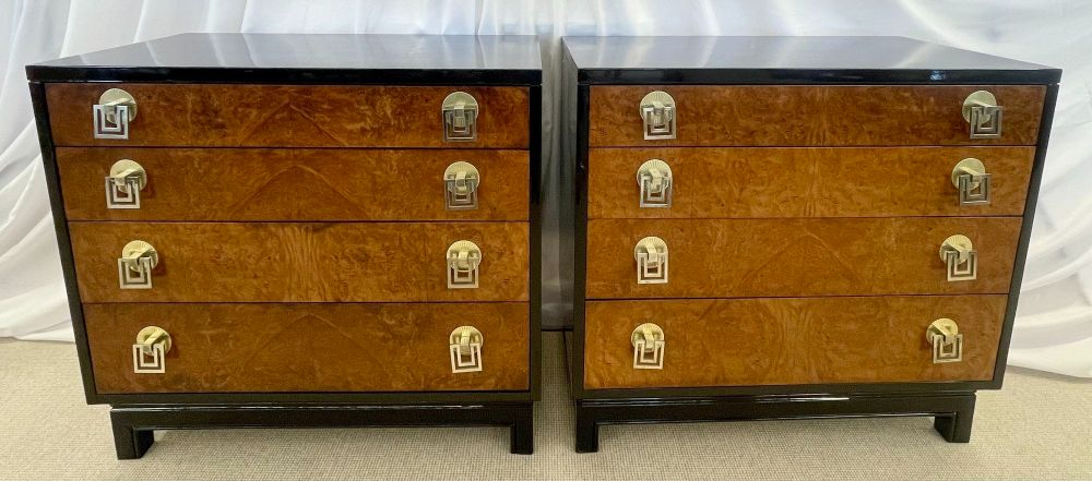 Pair of Mid-Century Modern Commodes, Chests by Renzo Rutili for John Stuart