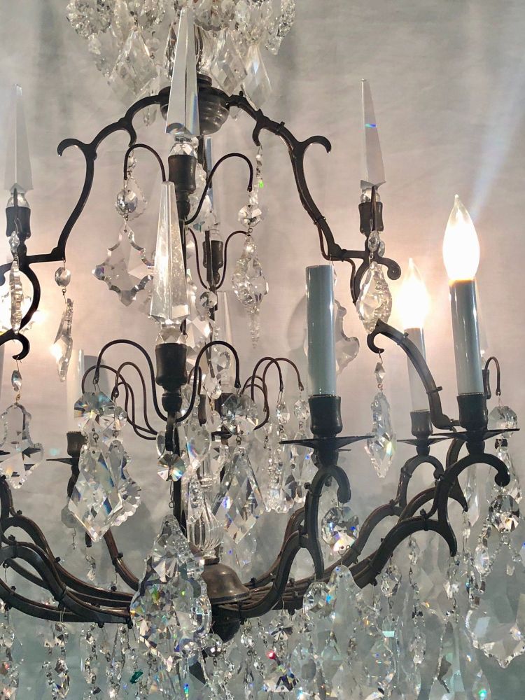 Versailles Chandelier with Swarovski Strass and Crystal Pendants