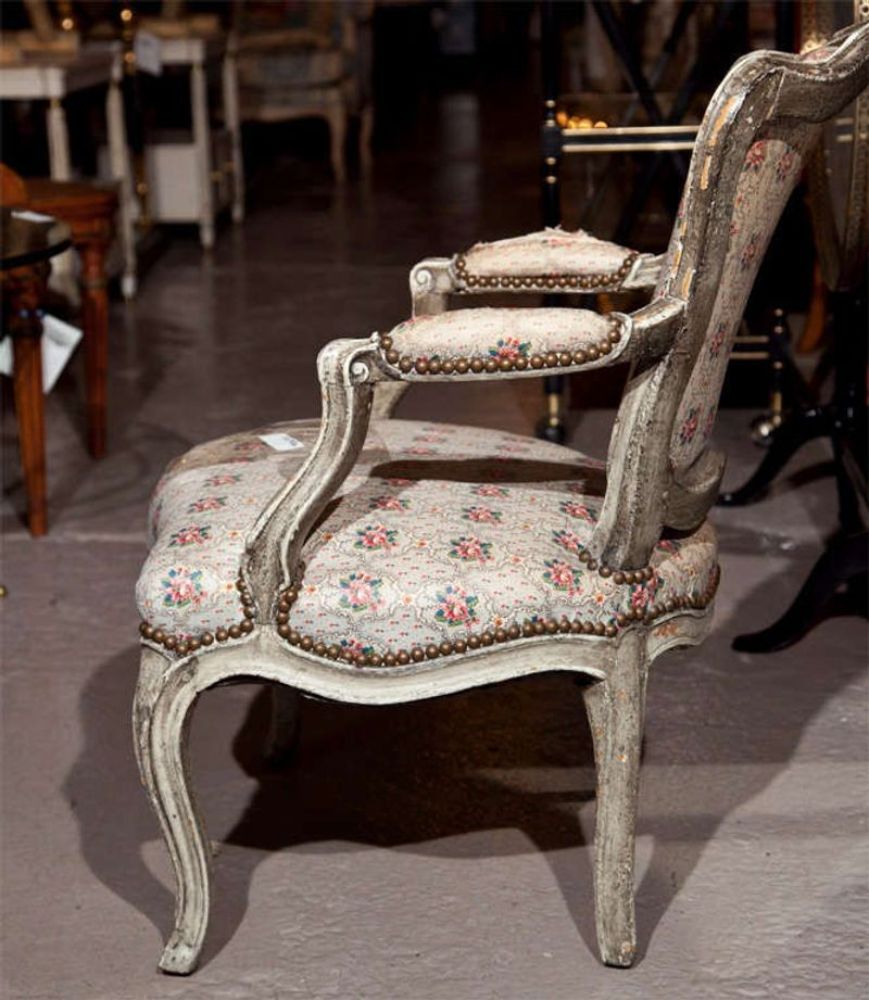 French, Painted Louis XIV Style Childs or Doll Armchair by Jansen